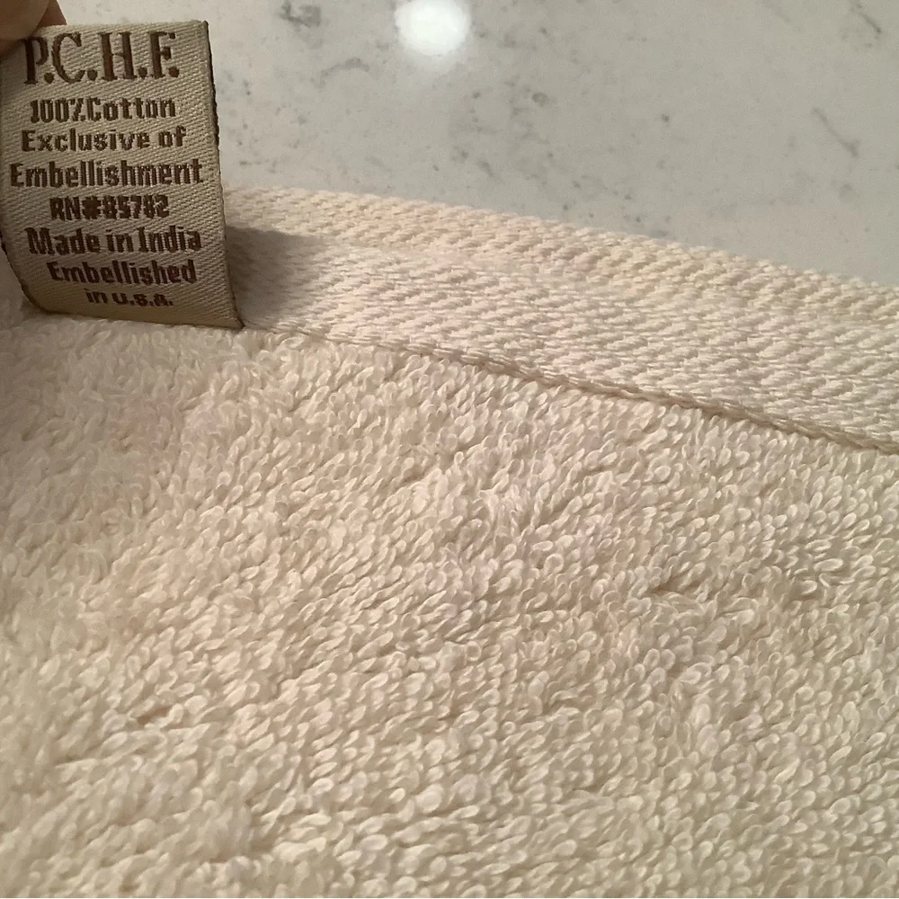 Sherry Kline taupe decorative bath towel embellished 100% cotton towel